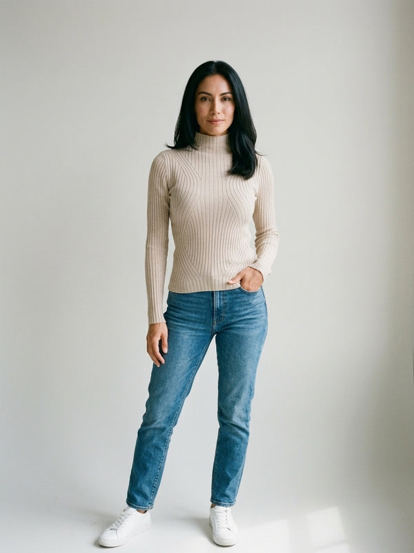 Suéter beige para dama