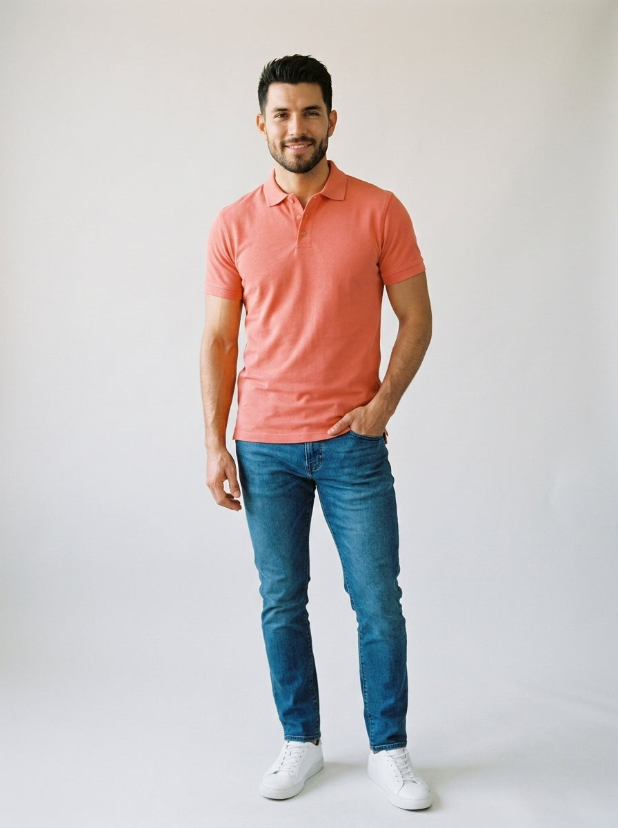 Playera Polo Coral Regular Fit