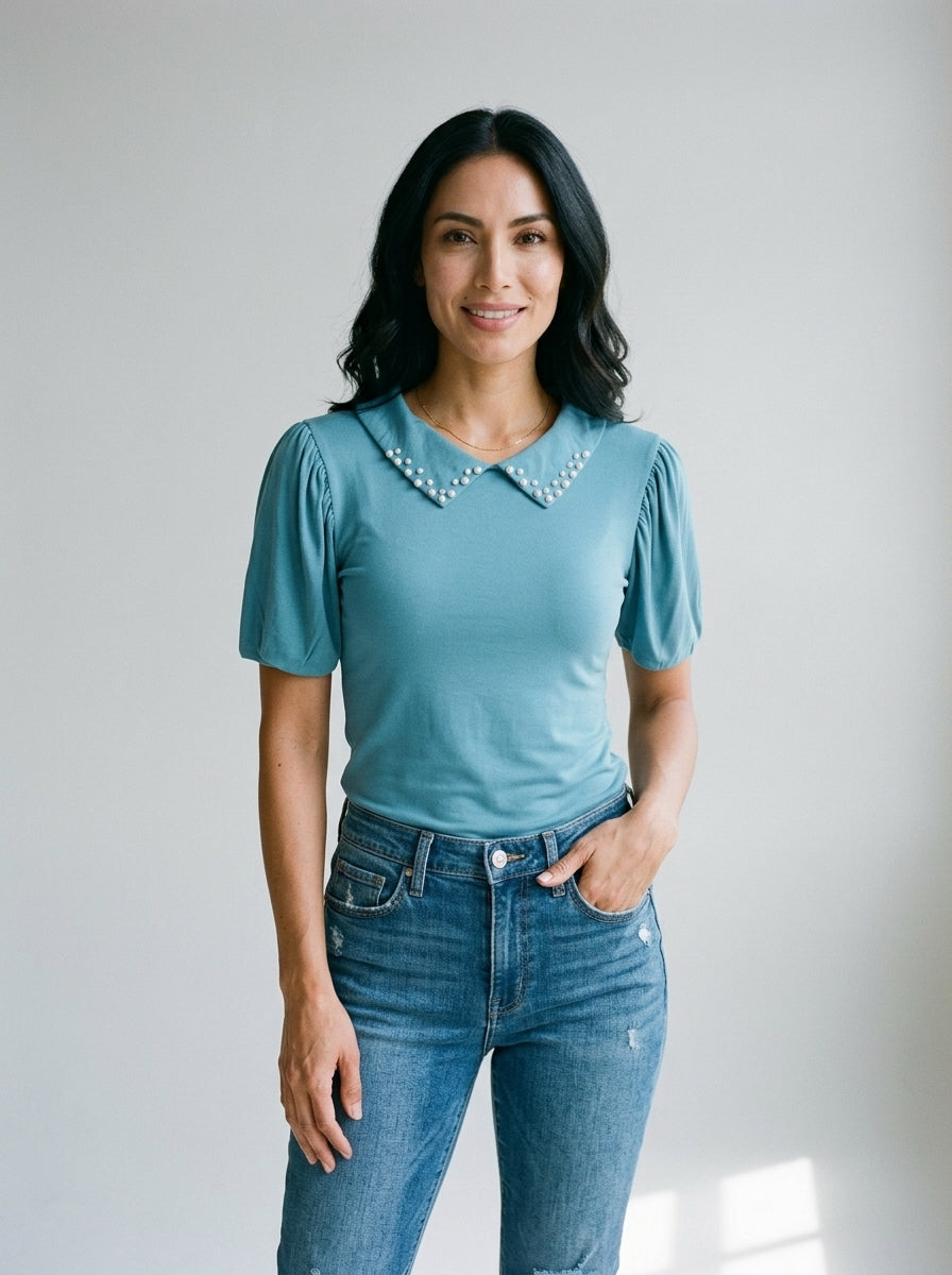 Blusa Miao Miao Aplicación de Perla