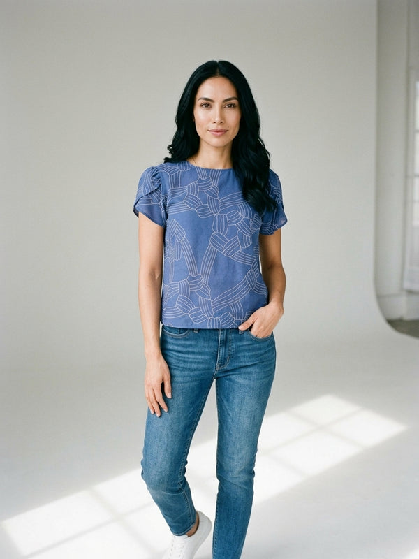 Blusa Saće Estampado Geométrico