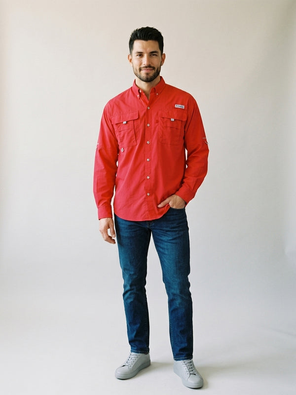 Camisa Columbia Manga Larga PFG Bahama II para Hombre
