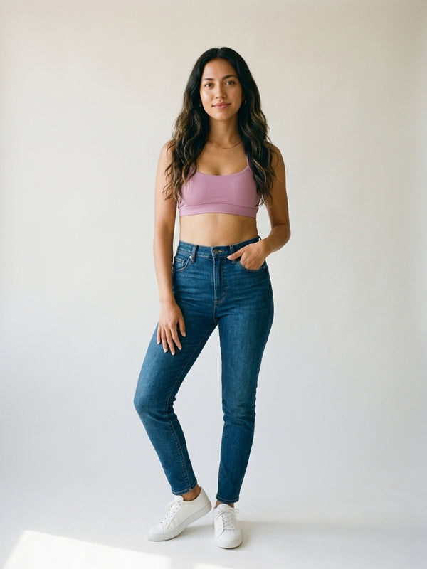 Solid Seamless Racerback Bra Top
