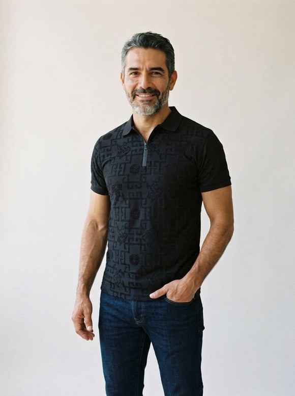 PLAYERA TIPO POLO PAVINI CON ESTAMPADO PT-3026