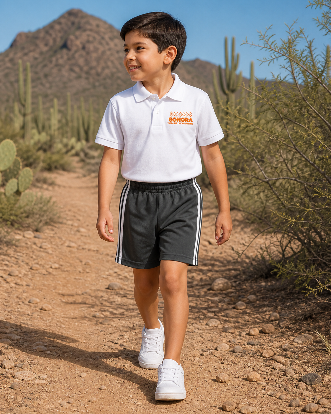 Short Deportivo Niño Gris Primaria