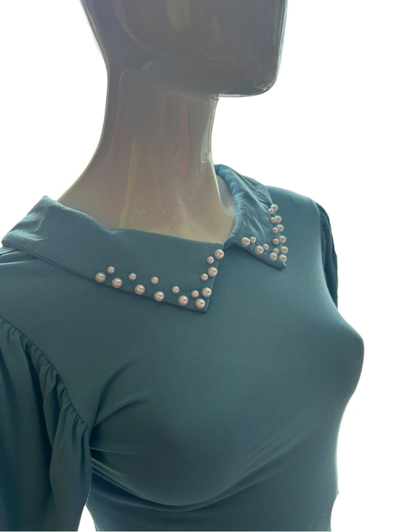 BLUSA MIAO MIAO APLICACIÓN DE PERLA| CI: BPDBL06