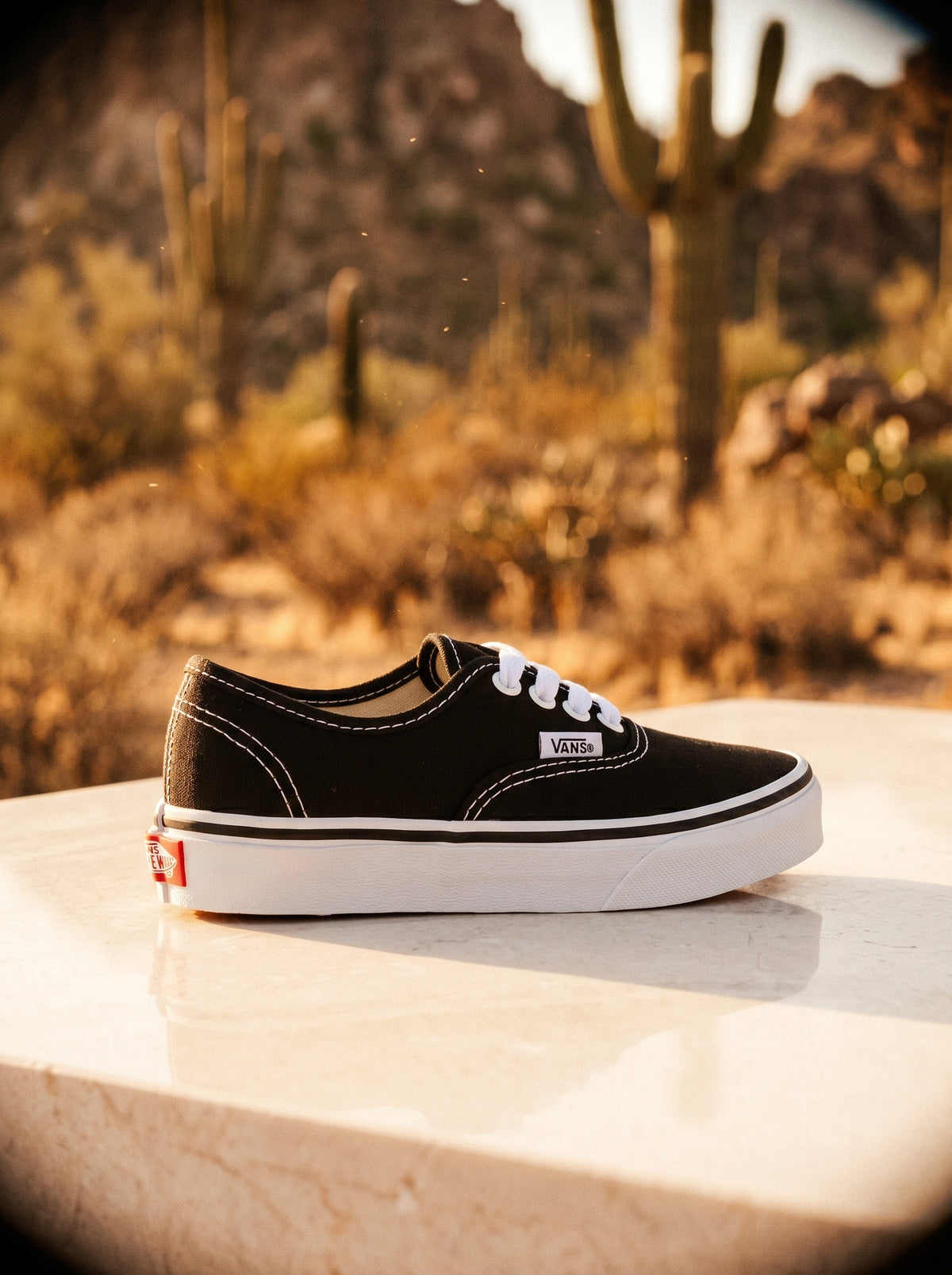 Tenis Vans Authentic Kids Black True White