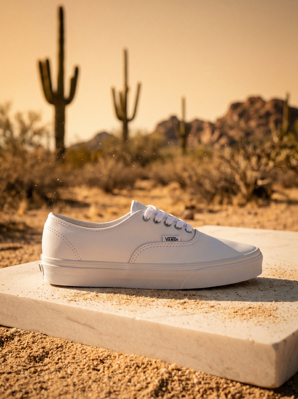 Tenis Vans Authentic Leather True White Piel Skate