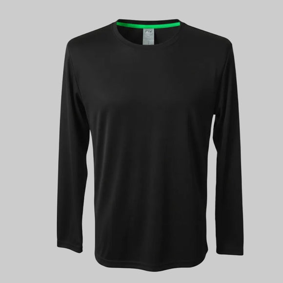 PLAYERA DEPORTIVA POLIÉSTER MANGA LARGA CABALLERO - PLAYERYTEES- ESTILO 950CL — PLAYERYTEES