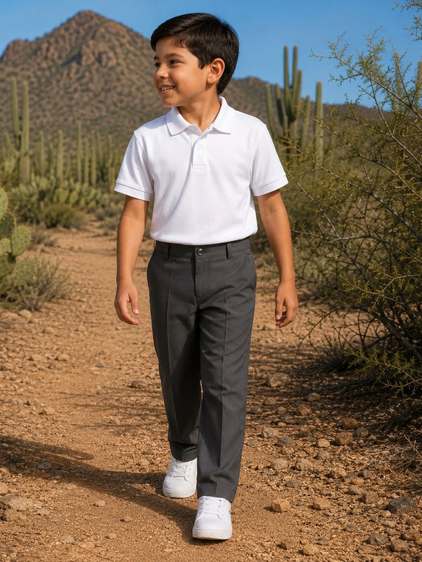 Pantalón Niño Escolar My Land M414N — Gris Charcoal — Primaria