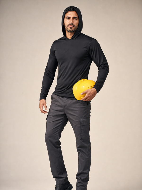 Playera Dryfit con Capucha Negro - MYLAND