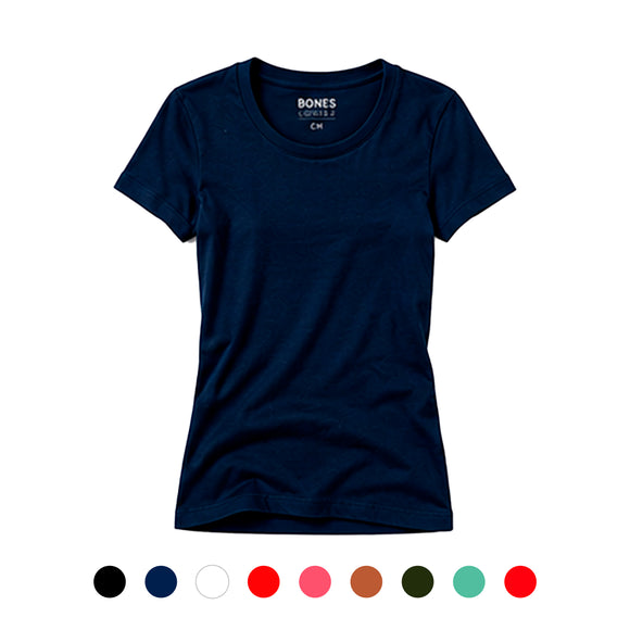 Playeras Bones Dama Combed Cuello redondo manga corta B370D — Bones