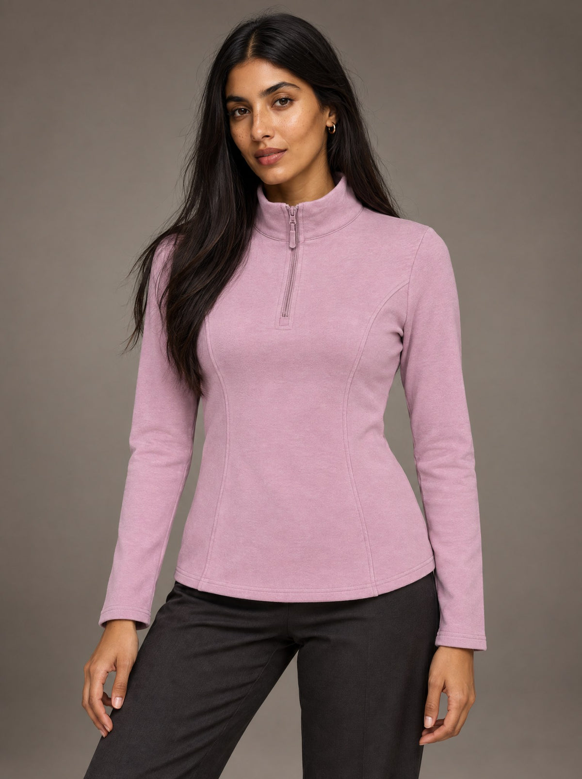 Sudadera Entallada Medio Cierre Dama Vertical Eagle