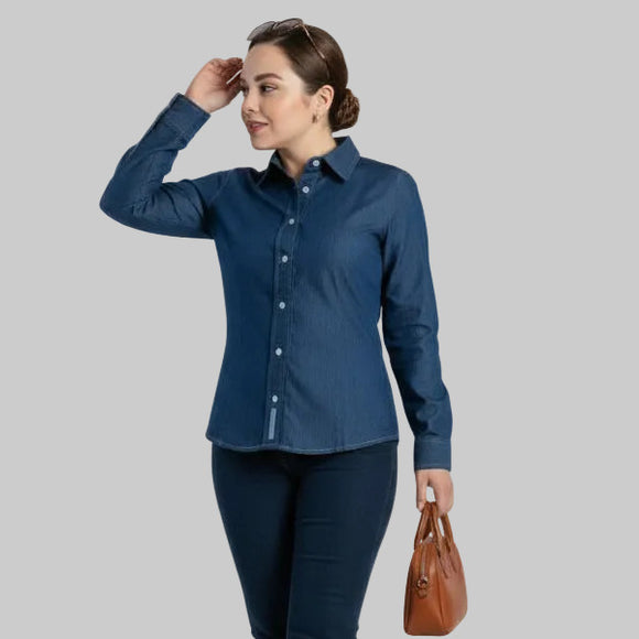 BLUSA DE MEZCLILLA NAVY MY LAND M420DNV — MY LAND
