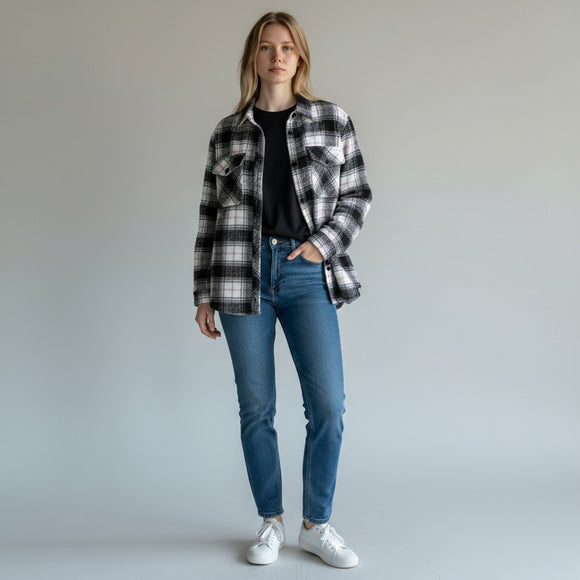 CHAMARRA MODA CUADROS C/FORRO WVE-018