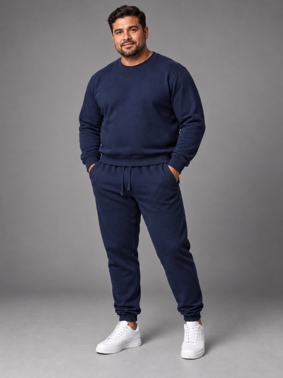 Conjunto Sudadera y Jogger Caballero Talla Extra Vertical Eagle – Azul Marino – talla extra