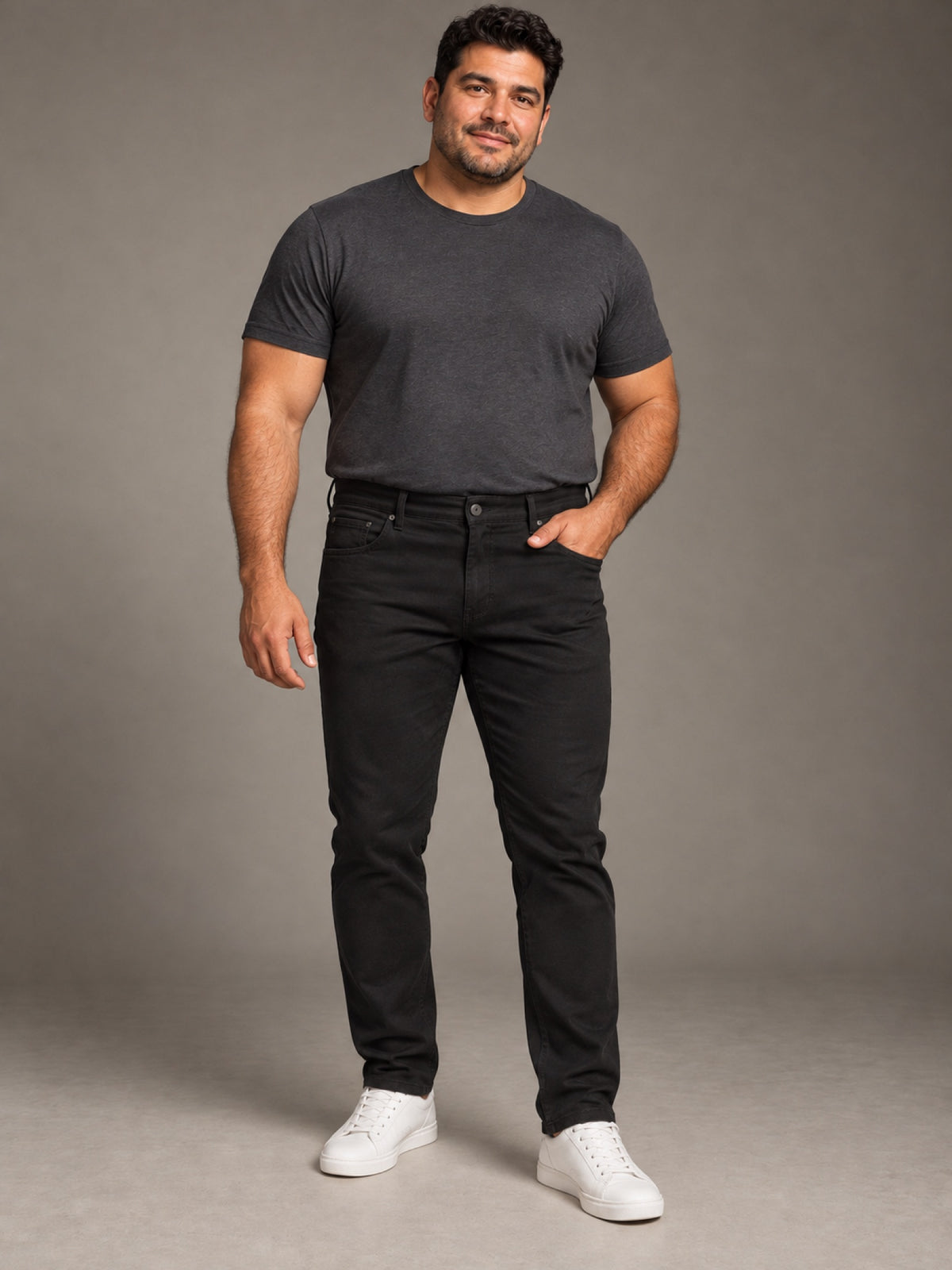 Pantalón Gabardina Slim 5 Bolsas Caballero Talla Extra Vertical Eagle – Negro – talla extra