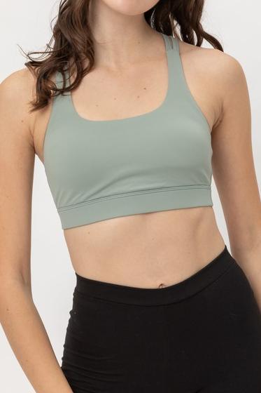 Comprar olive-stone SOLID DOUBLE CRISSCROSS BACK BRA TOP- 2972TH