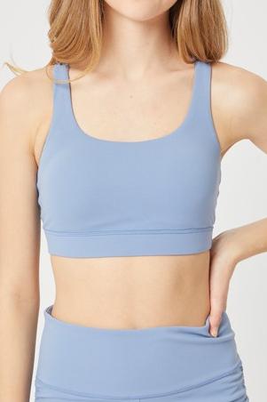 Solid Double Crisscross Back Bra Top
